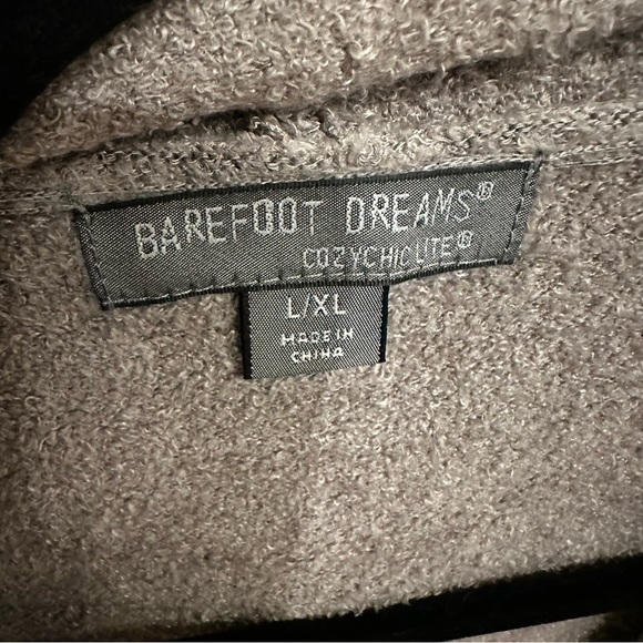 Barefoot Dreams Cozy Chic Lite Women’s Navy Grey Open Waterfall Cardigan Sweater - Picture 3 of 8